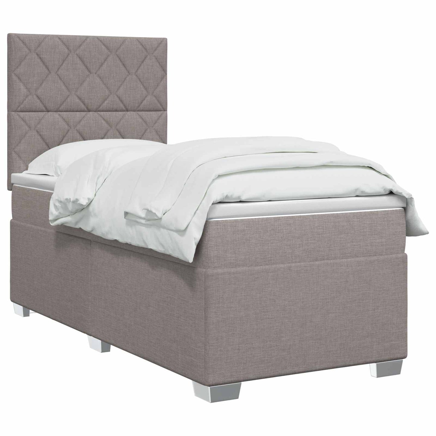 Boxspring ágy matraccal fejtámlával Tópszínű 80 x 200 cm Szövet