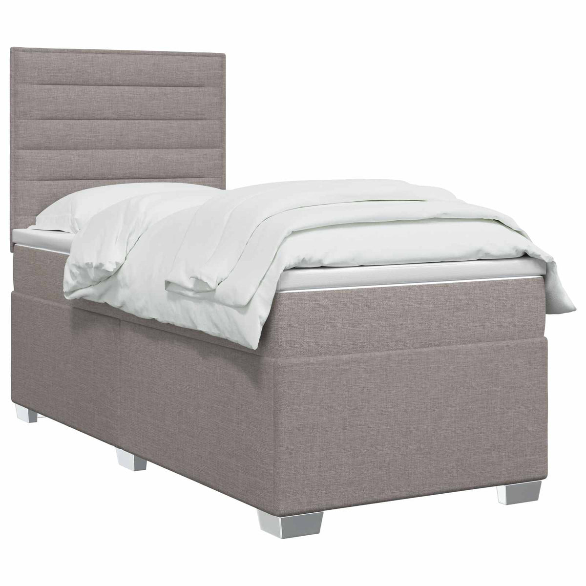 Boxspring ágy matraccal fejtámlával Tópszínű 90 x 200 cm Szövet