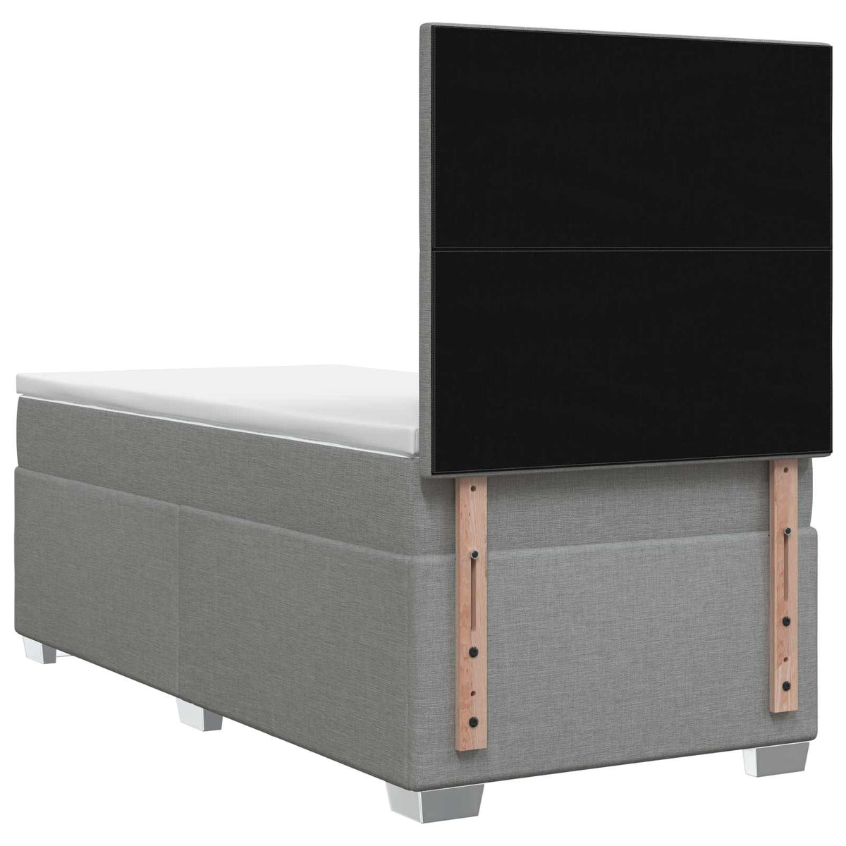 Boxspring ágy matraccal Világosszürke 90 x 200 cm Szövet