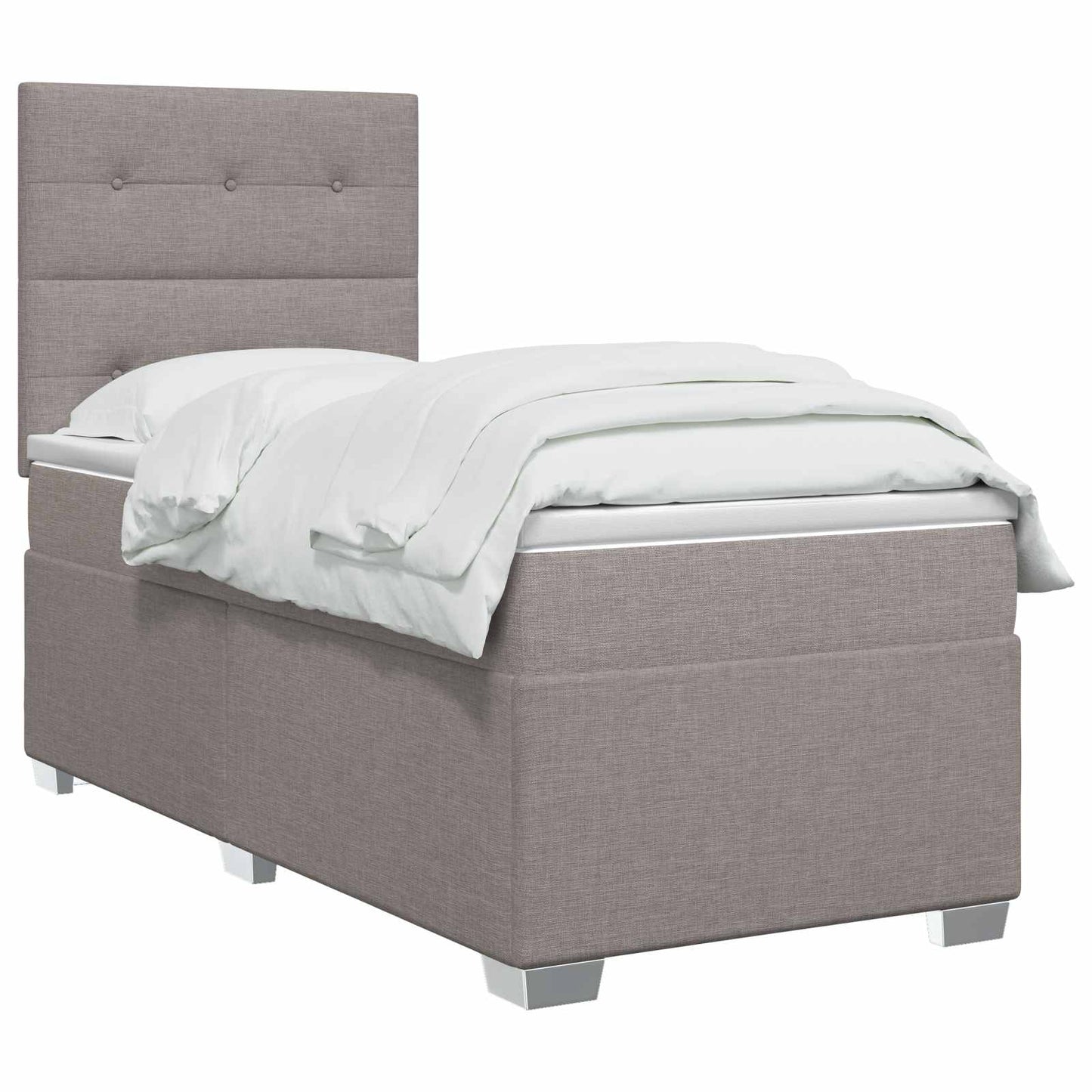 Boxspring ágy matraccal fejtámlával Tópszínű 90 x 200 cm Szövet