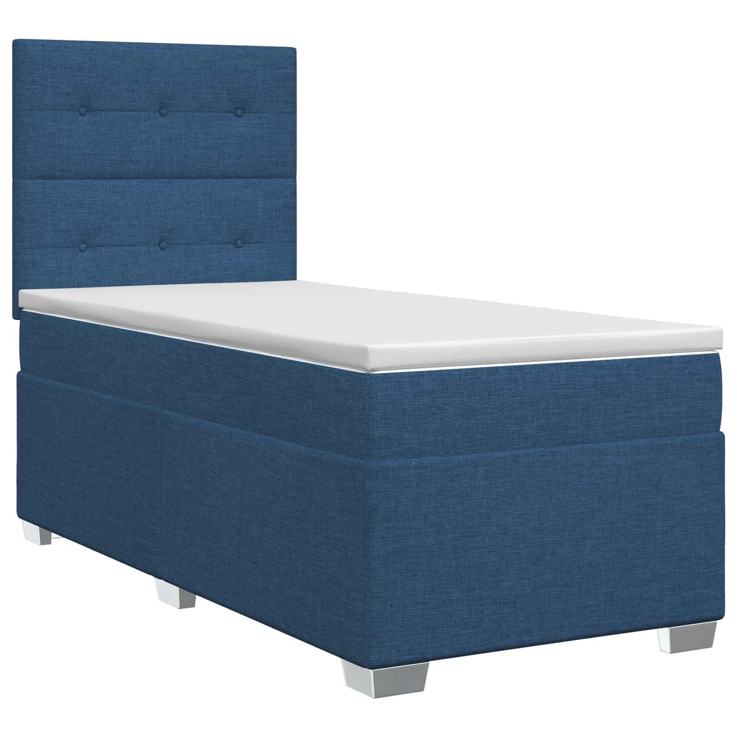 Boxspring ágy matraccal fejtámlával Kék 90 x 200 cm Szövet