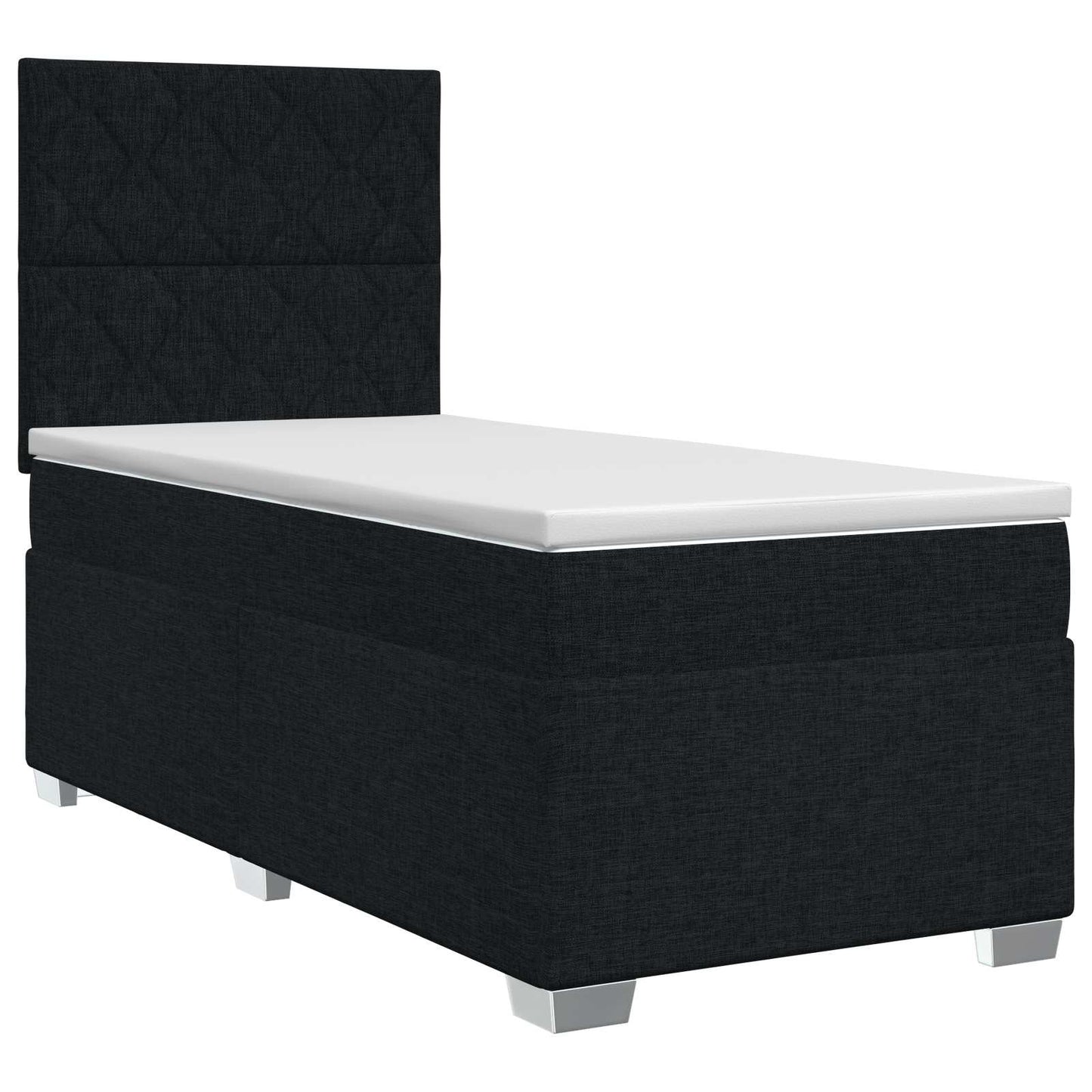 Boxspring ágy matraccal fejtámlával Fekete 90 x 200 cm Szövet