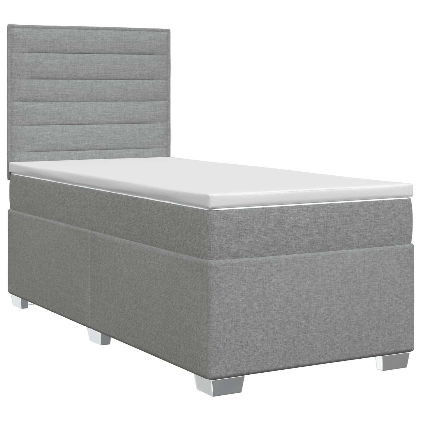 Boxspring ágy matraccal Világosszürke 100 x 200 cm Szövet
