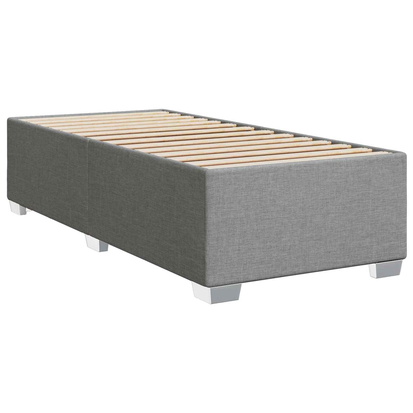 Boxspring ágy matraccal Világosszürke 100 x 200 cm Szövet