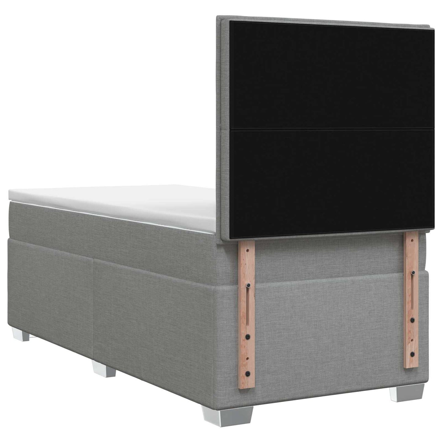 Boxspring ágy matraccal Világosszürke 100 x 200 cm Szövet