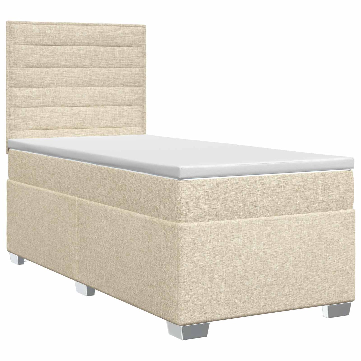 Boxspring ágy matraccal Krémszínű 100 x 200 cm Szövet