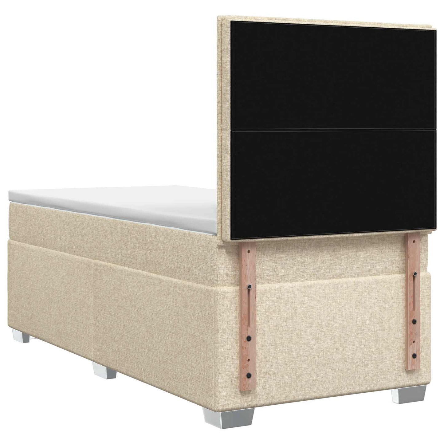 Boxspring ágy matraccal Krémszínű 100 x 200 cm Szövet