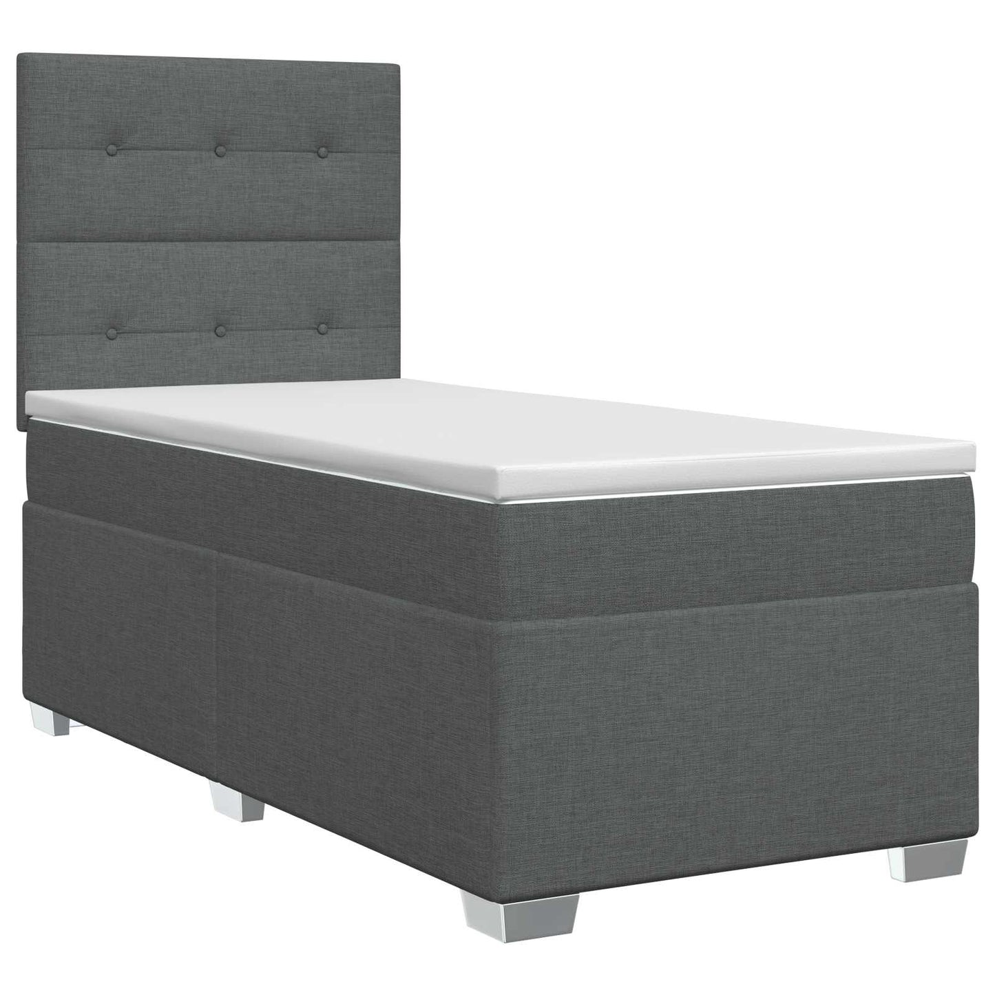 Boxspring ágy matraccal Sötétszürke 100 x 200 cm Szövet