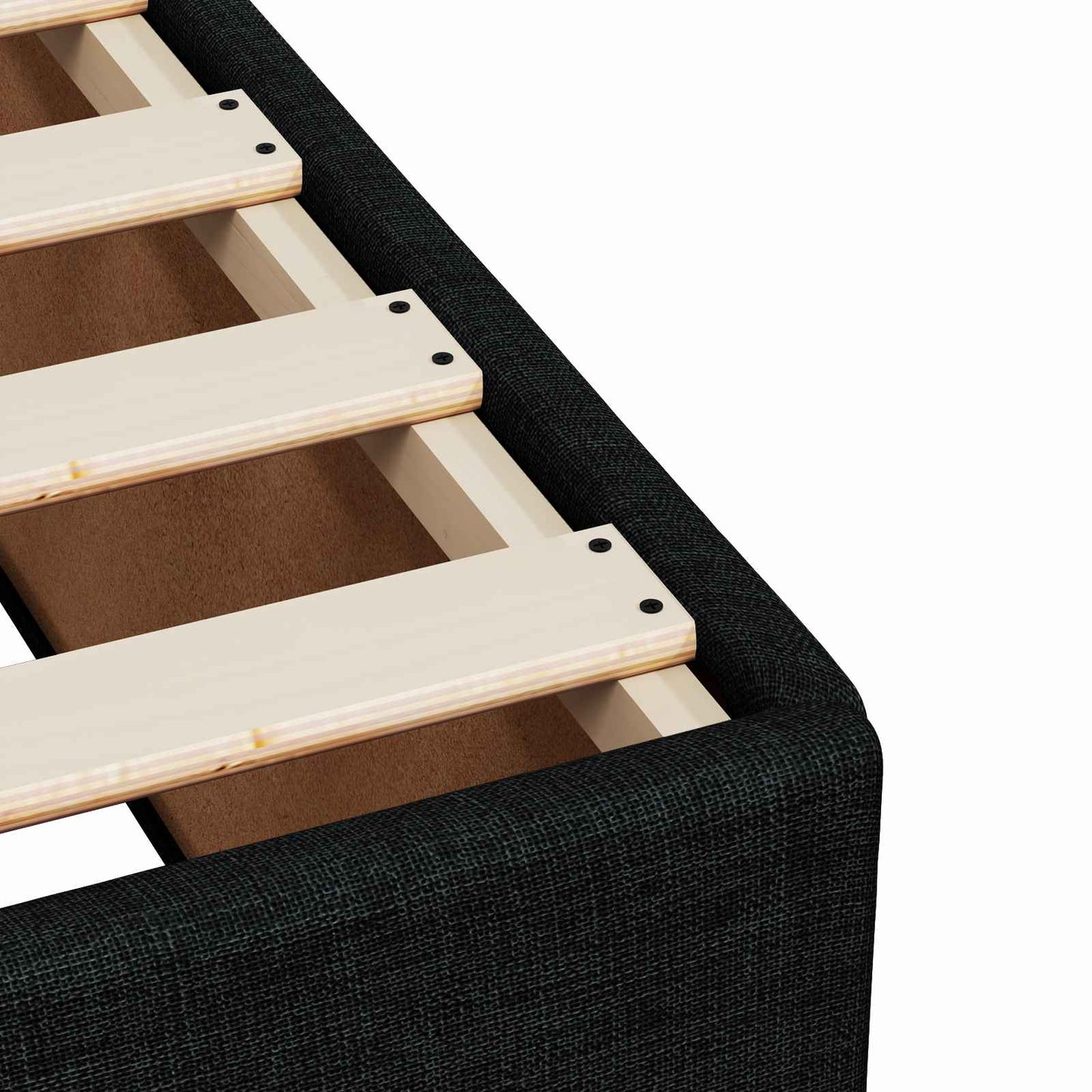 Boxspring ágy matraccal fejtámlával Fekete 100 x 200 cm Szövet