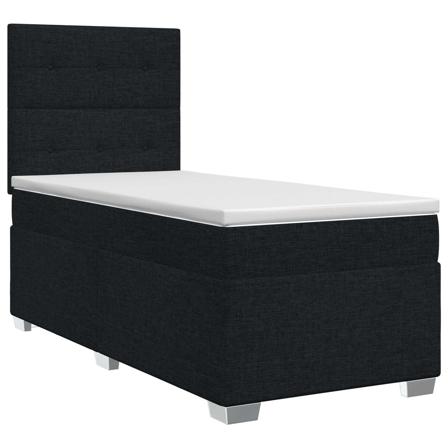 Boxspring ágy matraccal fejtámlával Fekete 100 x 200 cm Szövet