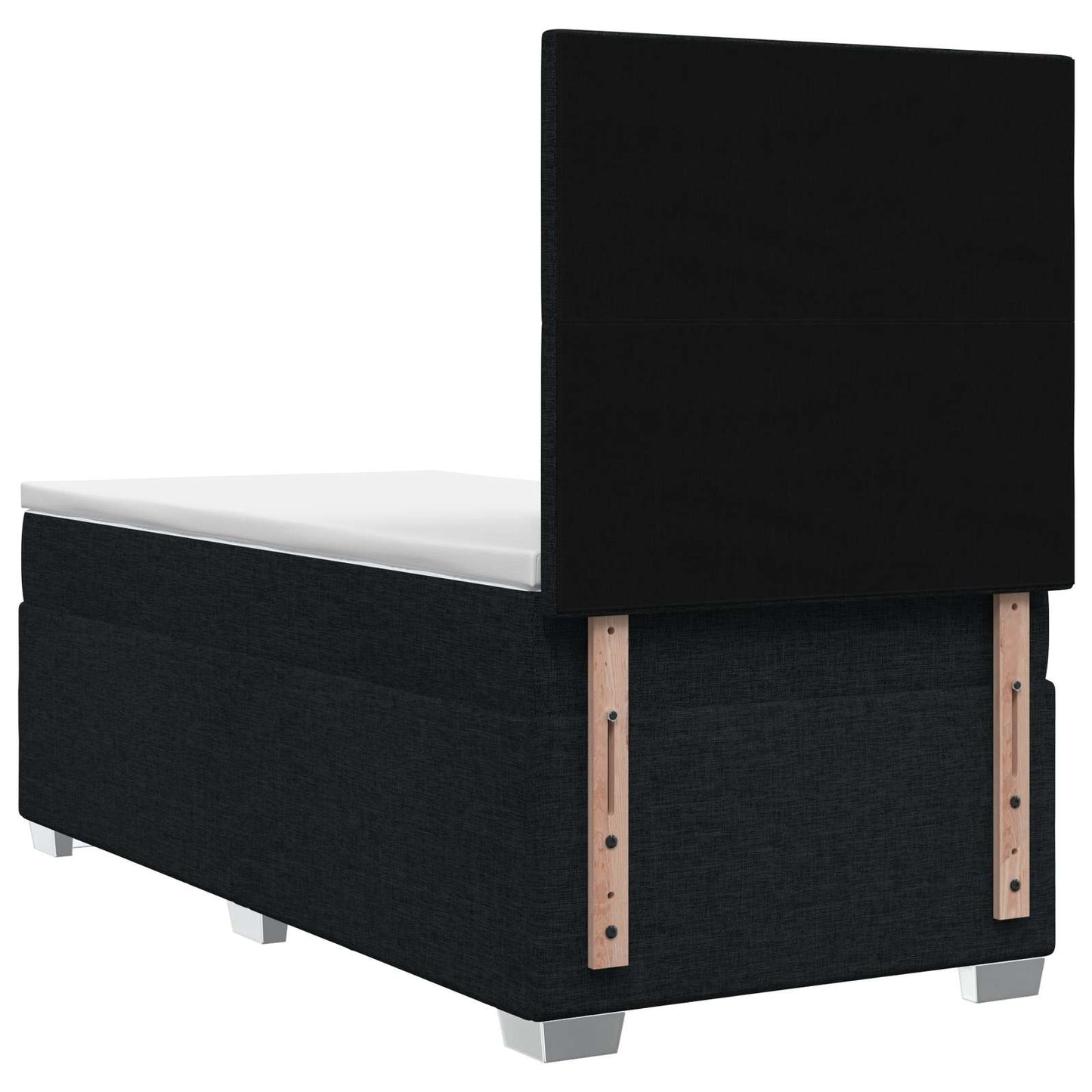 Boxspring ágy matraccal fejtámlával Fekete 100 x 200 cm Szövet