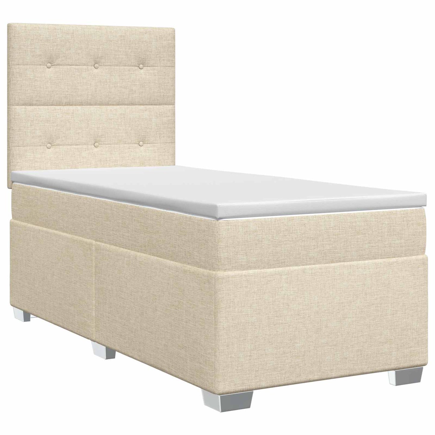 Boxspring ágy matraccal Krémszínű 100 x 200 cm Szövet
