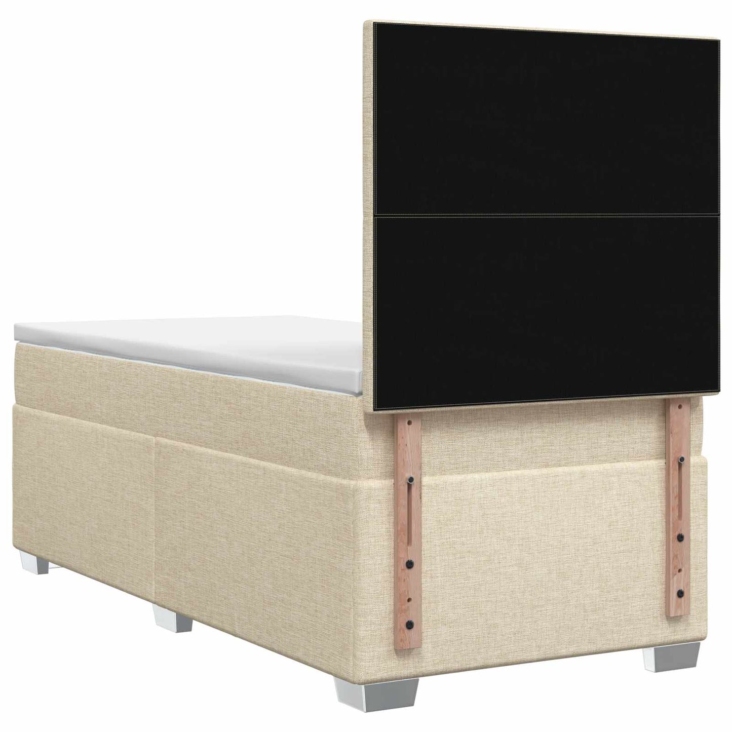 Boxspring ágy matraccal Krémszínű 100 x 200 cm Szövet