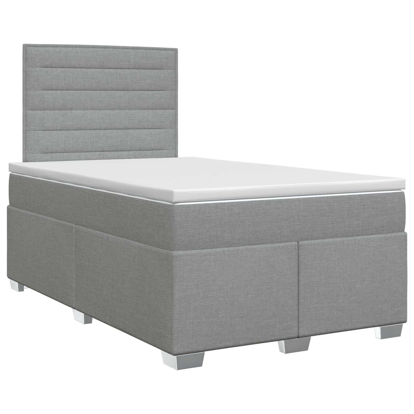 Boxspring ágy matraccal Világosszürke 120 x 190 cm Szövet