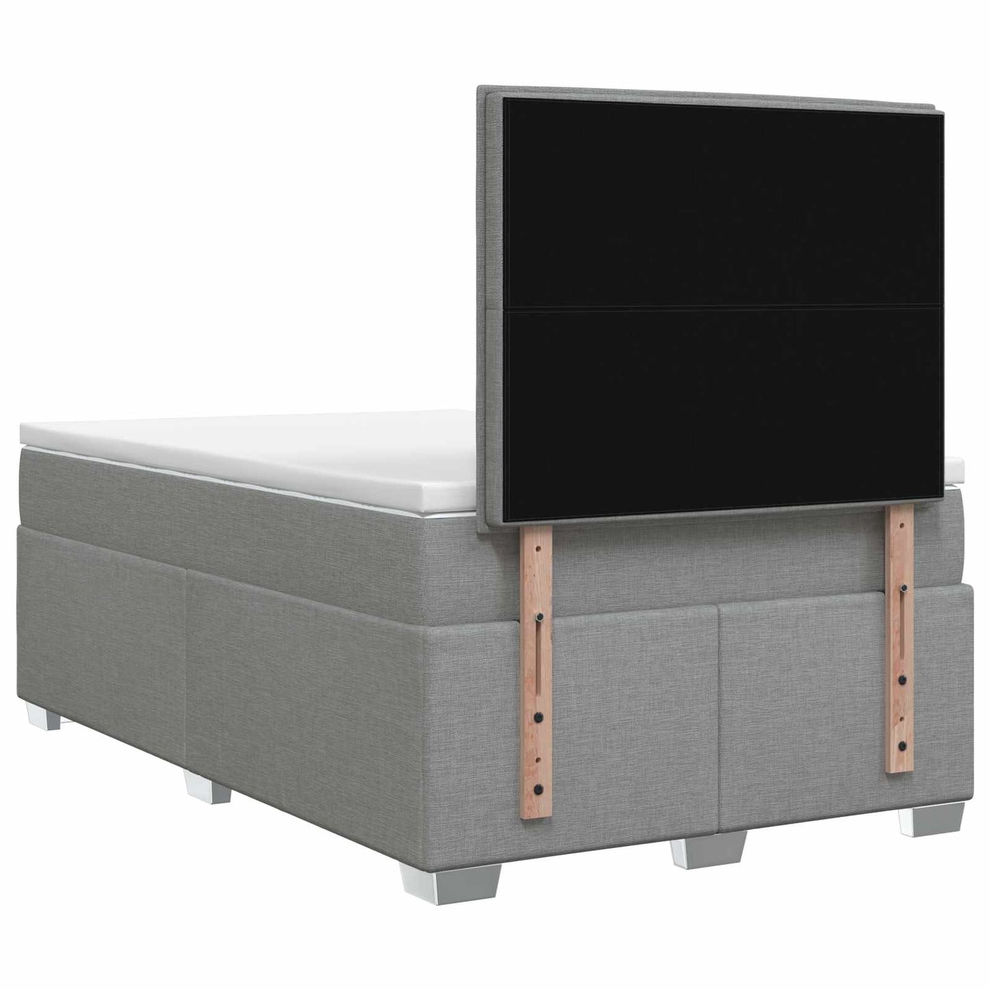 Boxspring ágy matraccal Világosszürke 120 x 190 cm Szövet