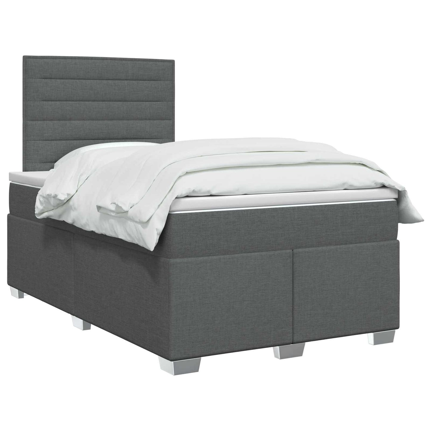 Boxspring ágy matraccal Sötétszürke 120 x 190 cm Szövet