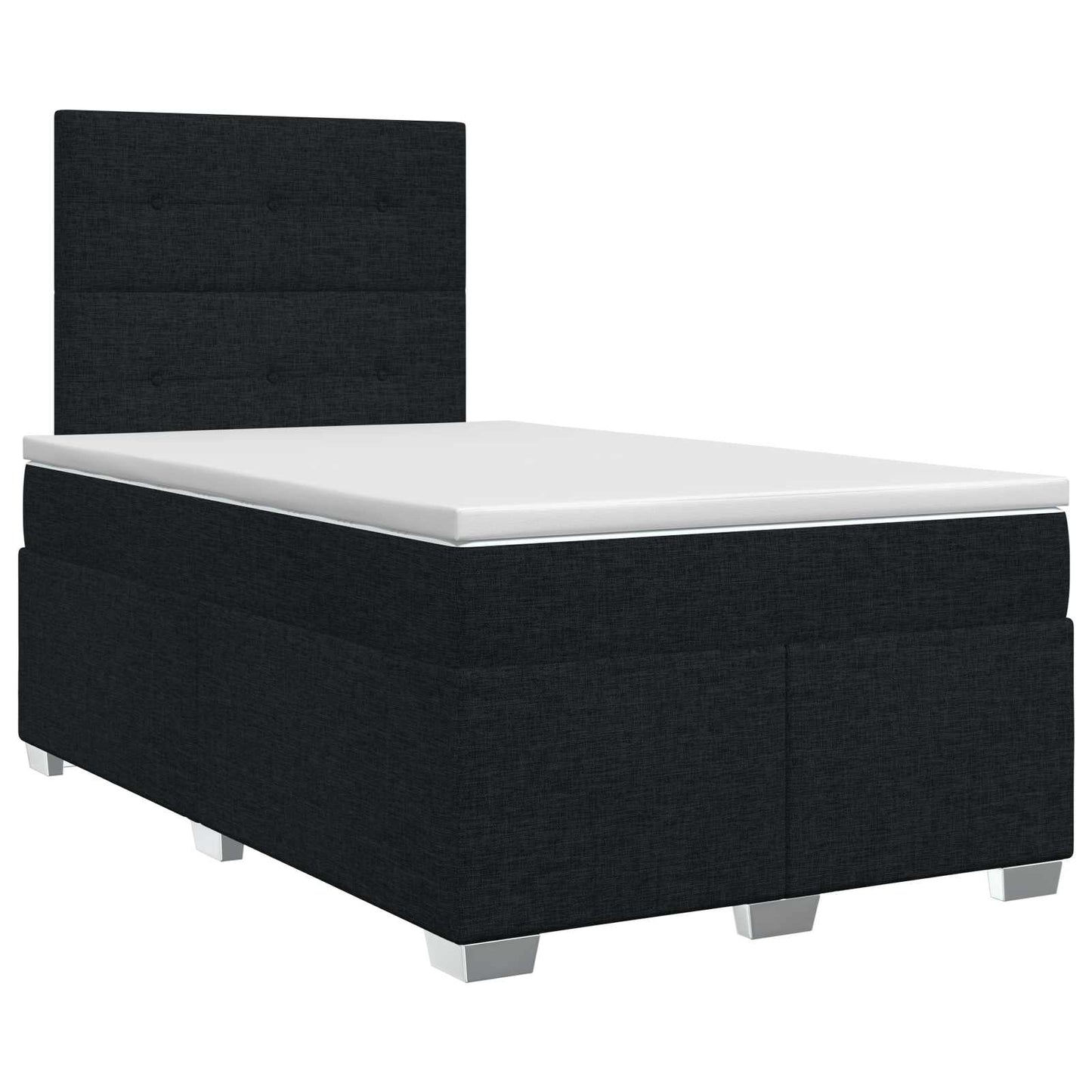 Boxspring ágy matraccal fejtámlával Fekete 120 x 190 cm Szövet