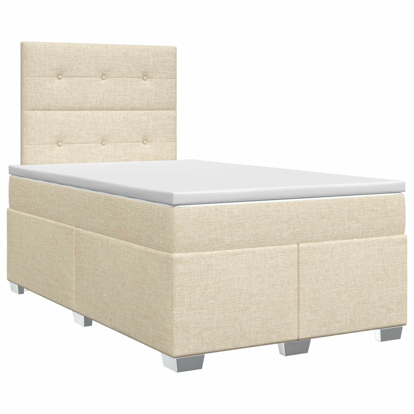 Boxspring ágy matraccal Krémszínű 120 x 190 cm Szövet