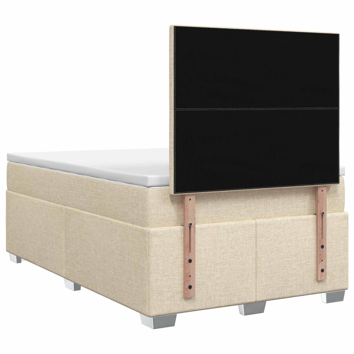 Boxspring ágy matraccal Krémszínű 120 x 190 cm Szövet