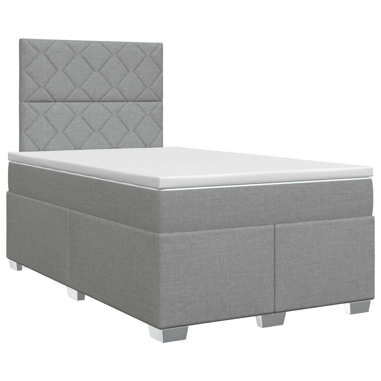 Boxspring ágy matraccal Világosszürke 120 x 190 cm Szövet