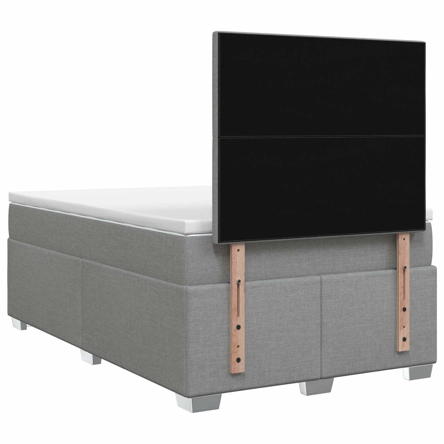 Boxspring ágy matraccal Világosszürke 120 x 190 cm Szövet