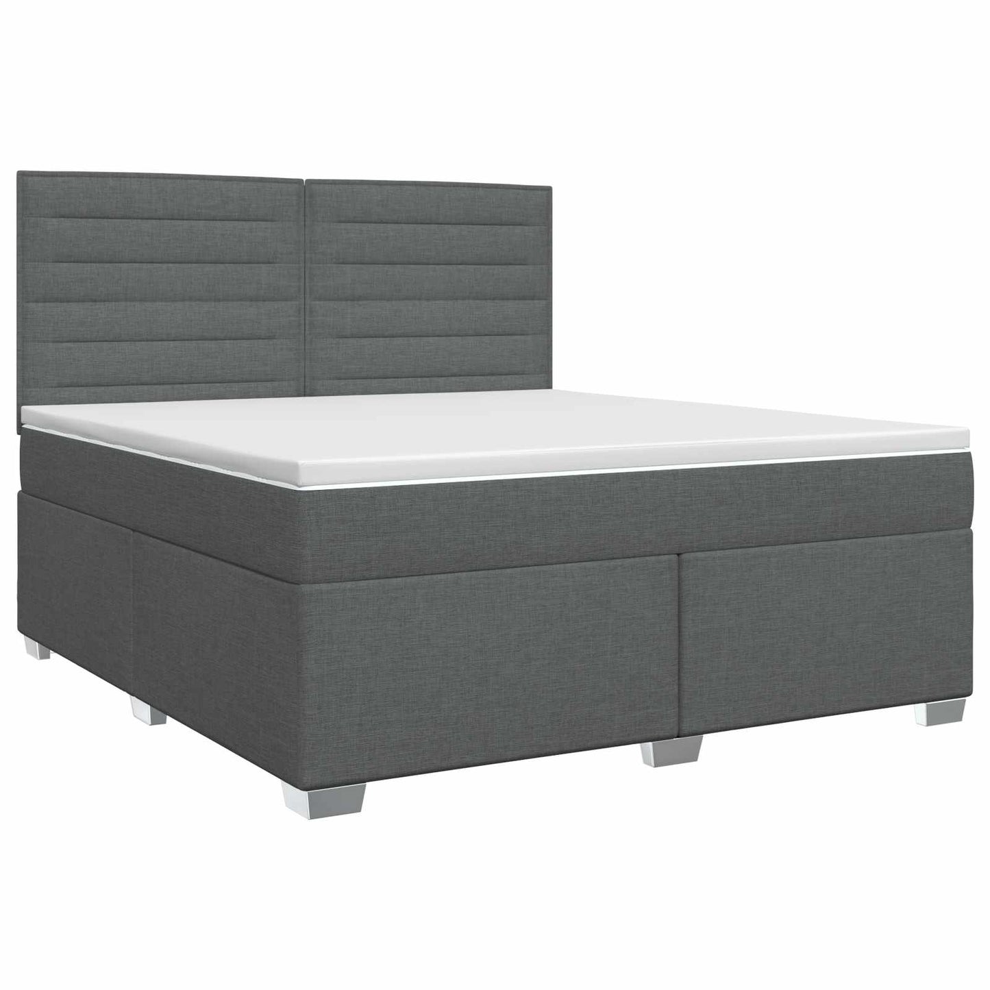 Boxspring ágy matraccal Sötétszürke 140 x 200 cm Szövet