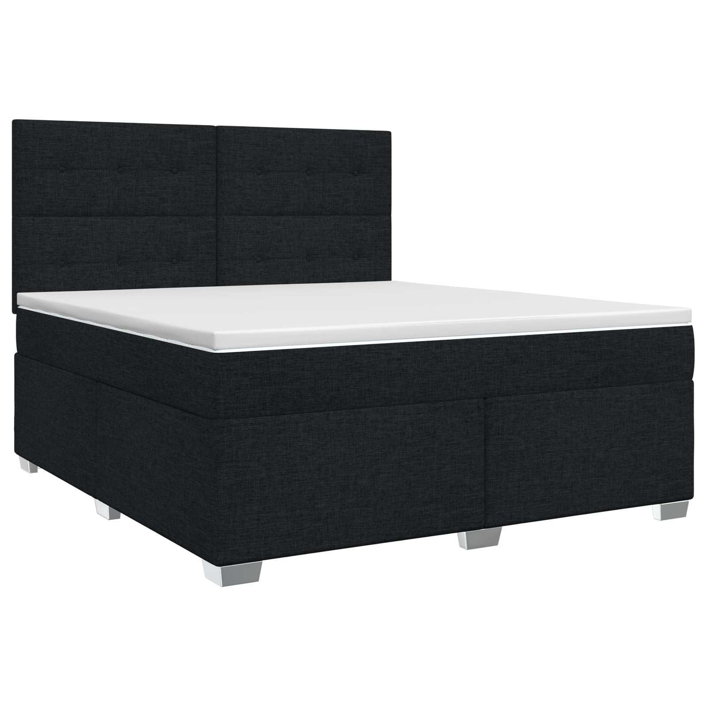 Boxspring ágy matraccal fejtámlával Fekete 140 x 200 cm Szövet