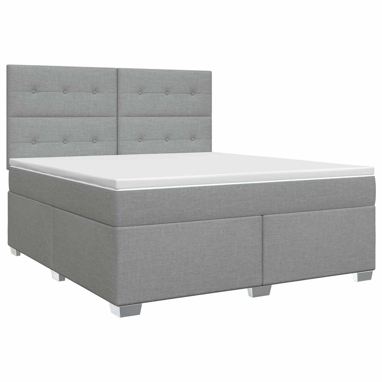 Boxspring ágy matraccal Világosszürke 160 x 200 cm Szövet
