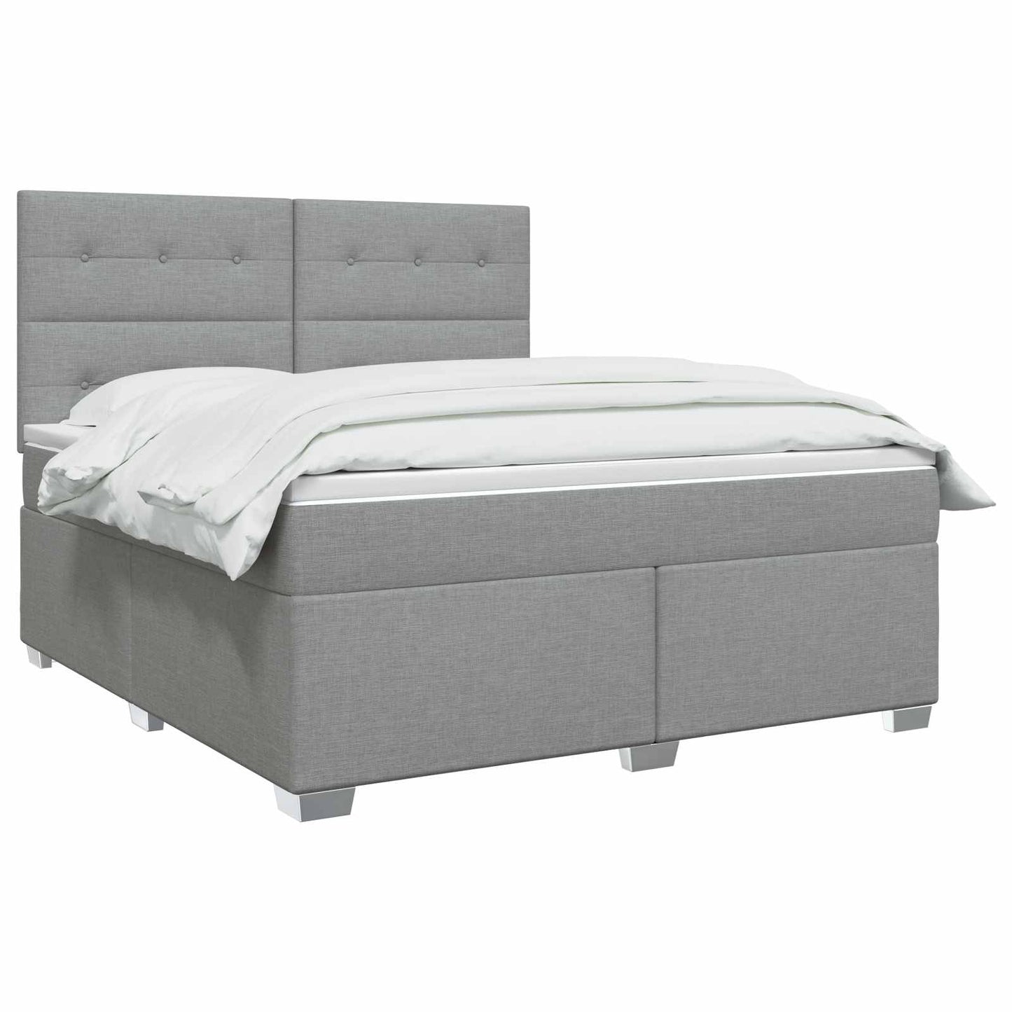 Boxspring ágy matraccal Világosszürke 160 x 200 cm Szövet