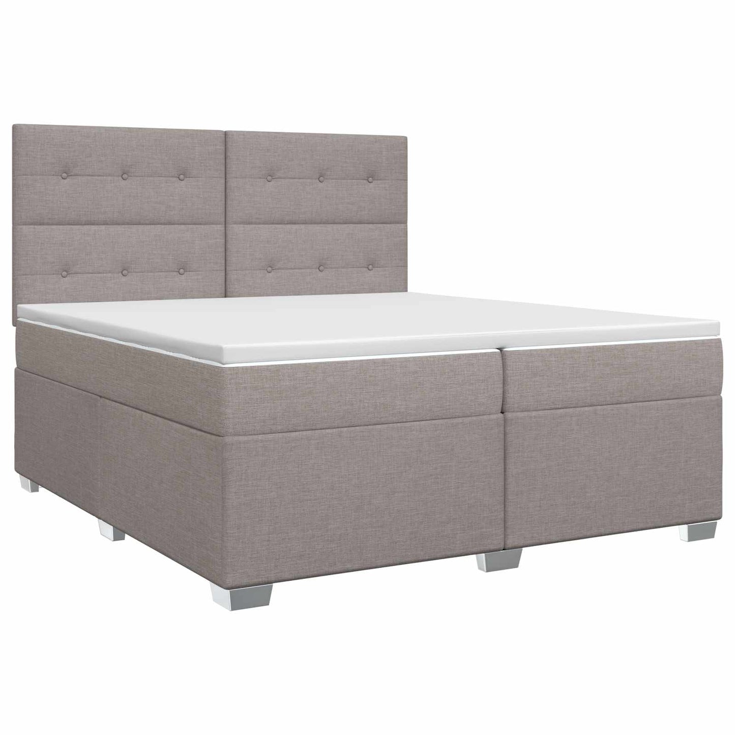 Boxspring ágy matraccal Tópszínű 200 x 200 cm Szövet