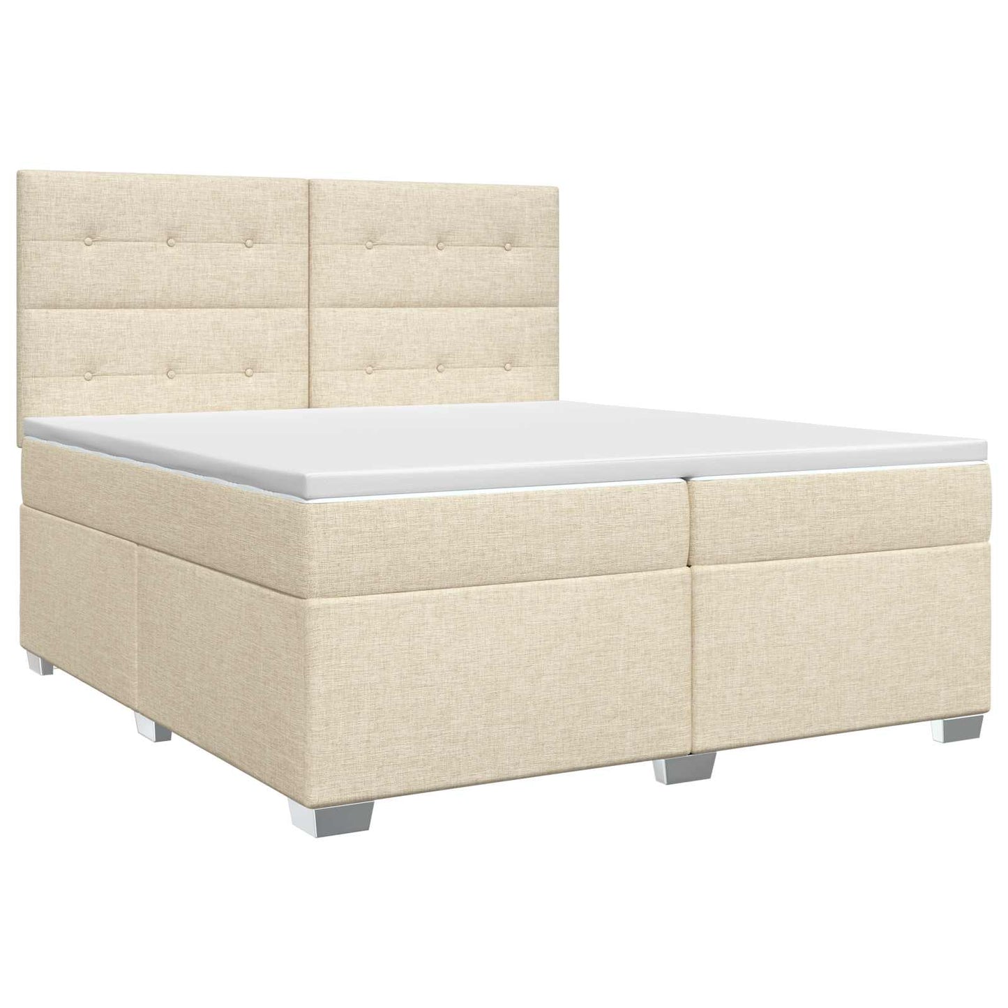 Boxspring ágy matraccal Krémszínű 200 x 200 cm Szövet