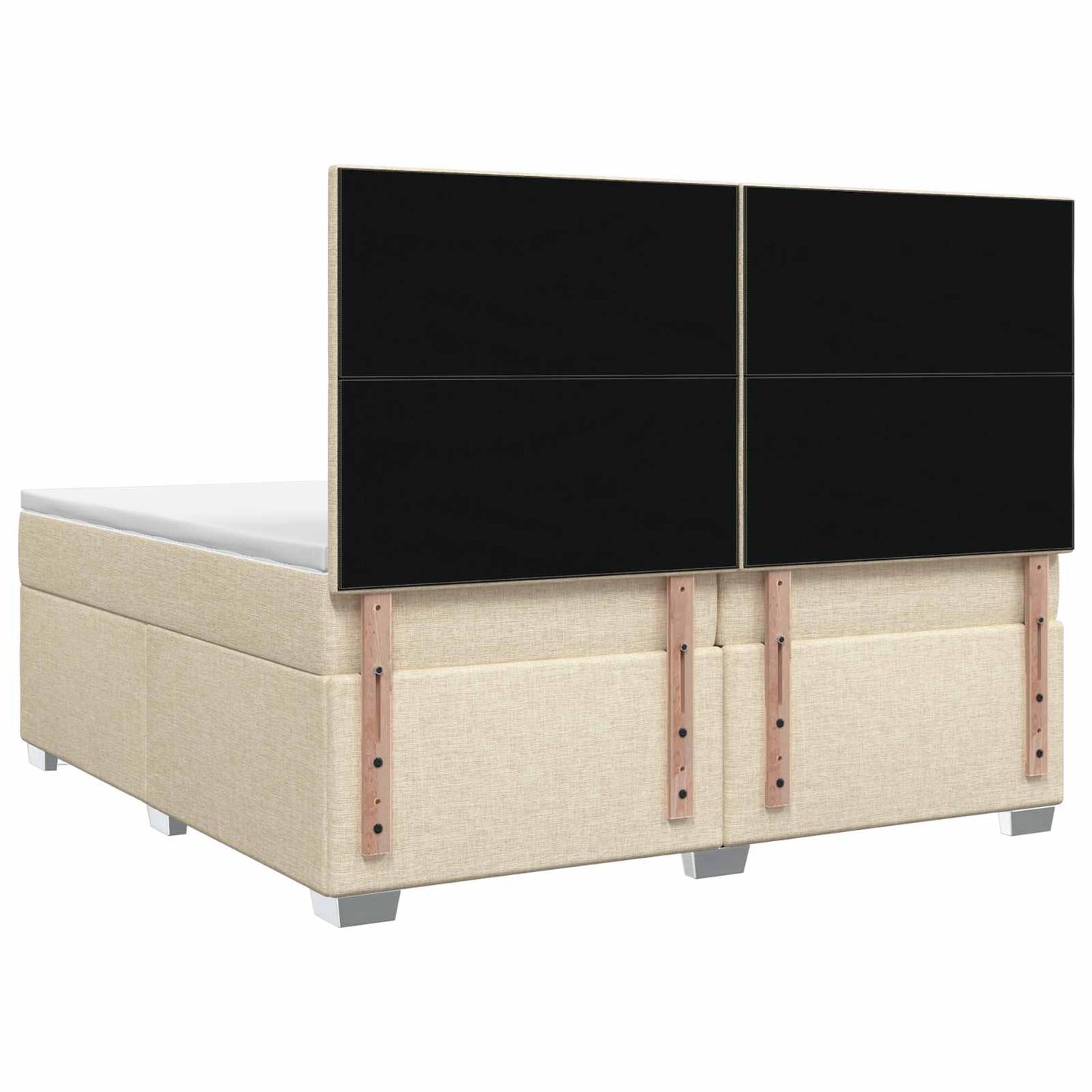 Boxspring ágy matraccal Krémszínű 200 x 200 cm Szövet