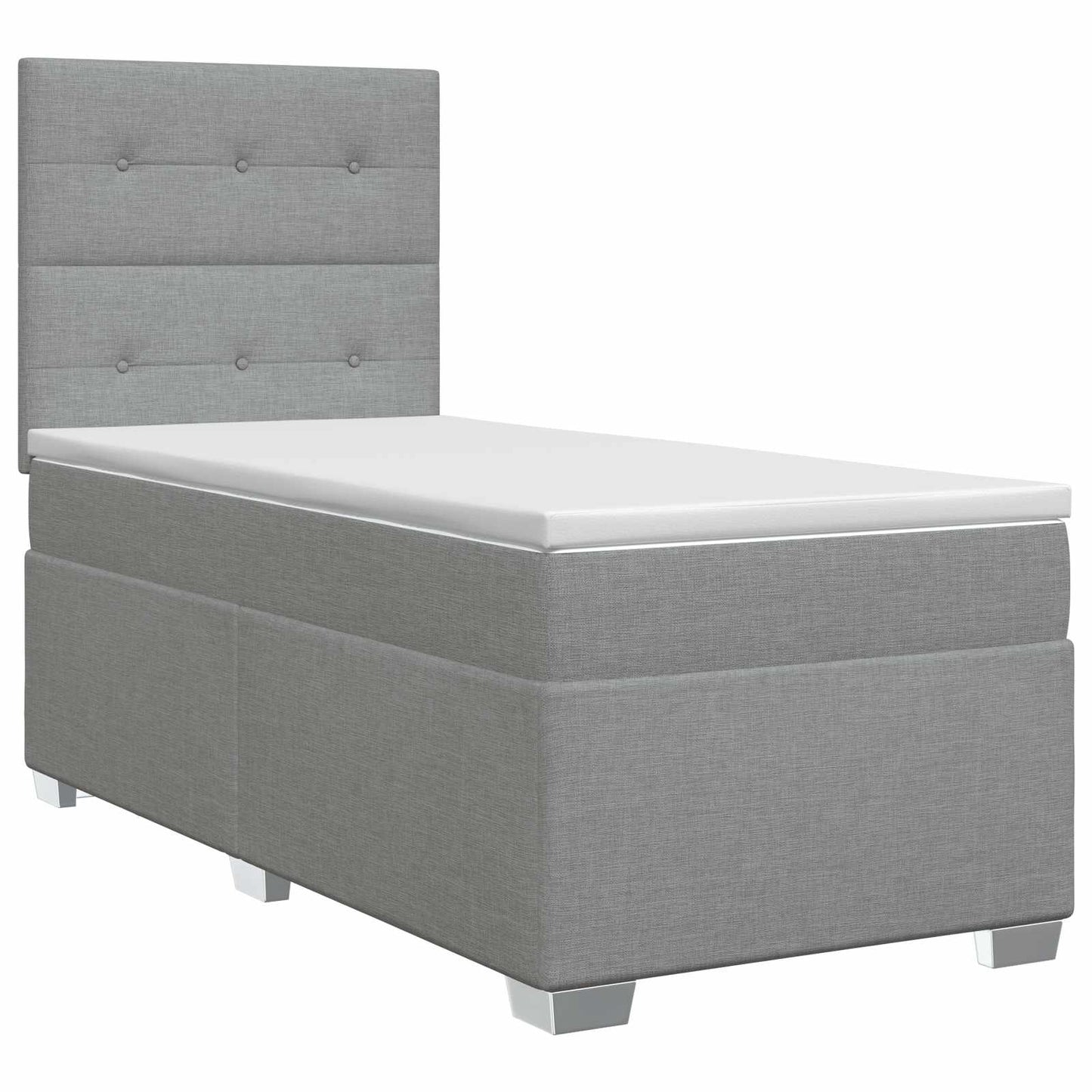 Boxspring ágy matraccal Világosszürke Egyszemélyes Szövet