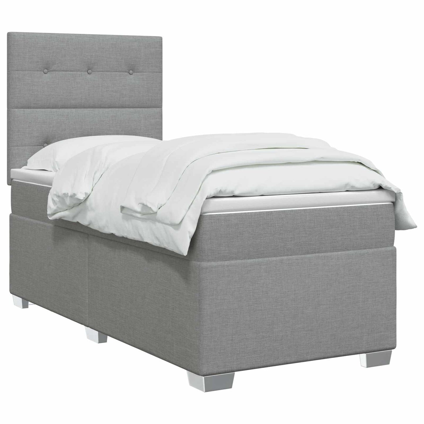 Boxspring ágy matraccal Világosszürke Egyszemélyes Szövet