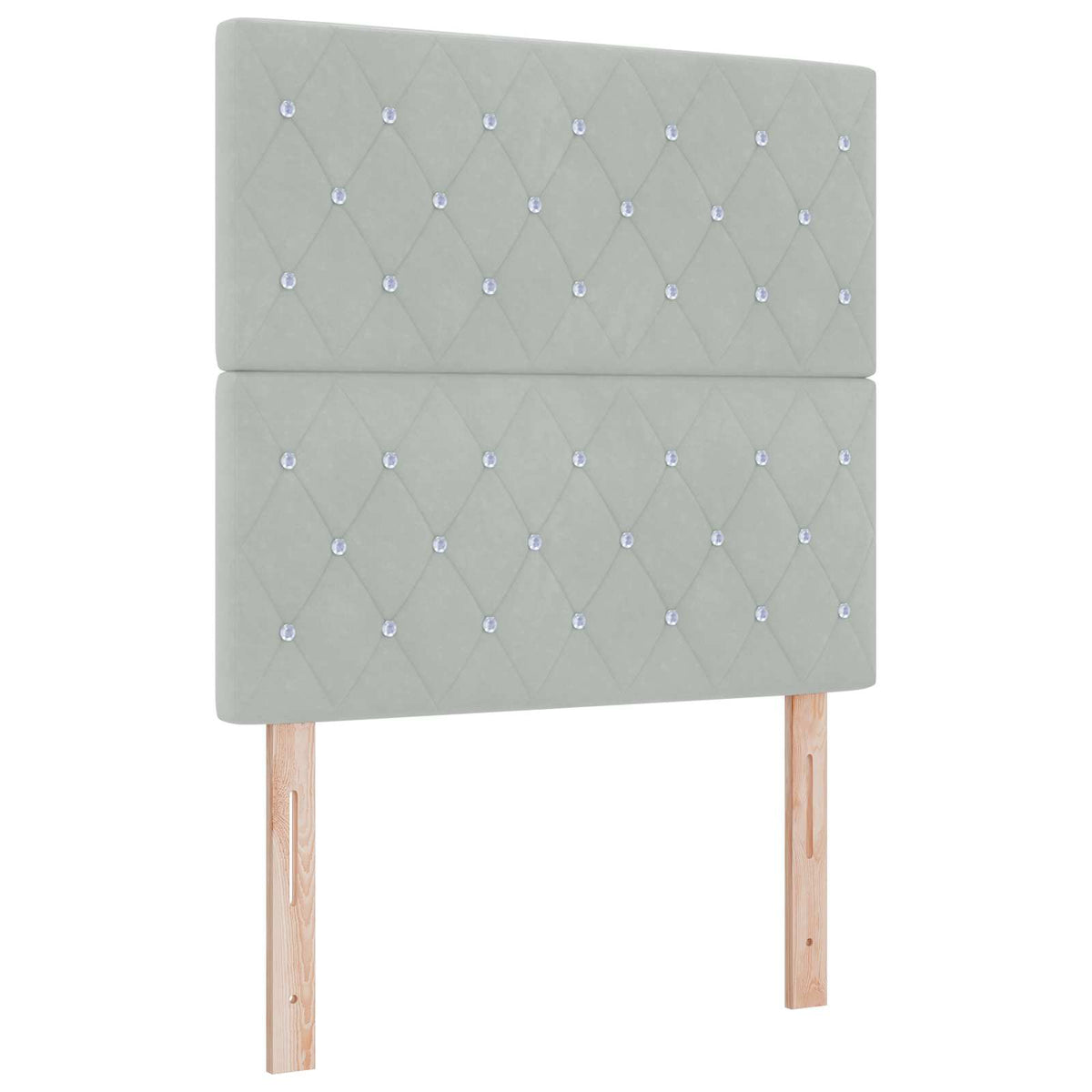 Boxspring ágy matraccal Világosszürke 80 x 200 cm Bársony