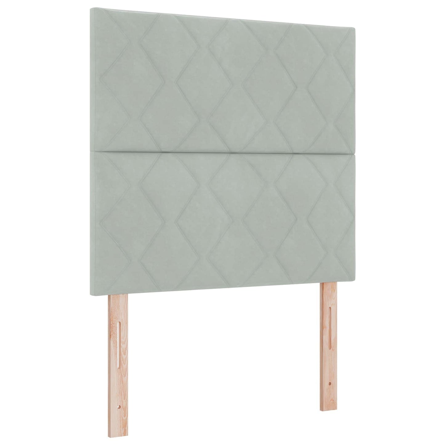 Boxspring ágy matraccal Világosszürke 90 x 190 cm Bársony