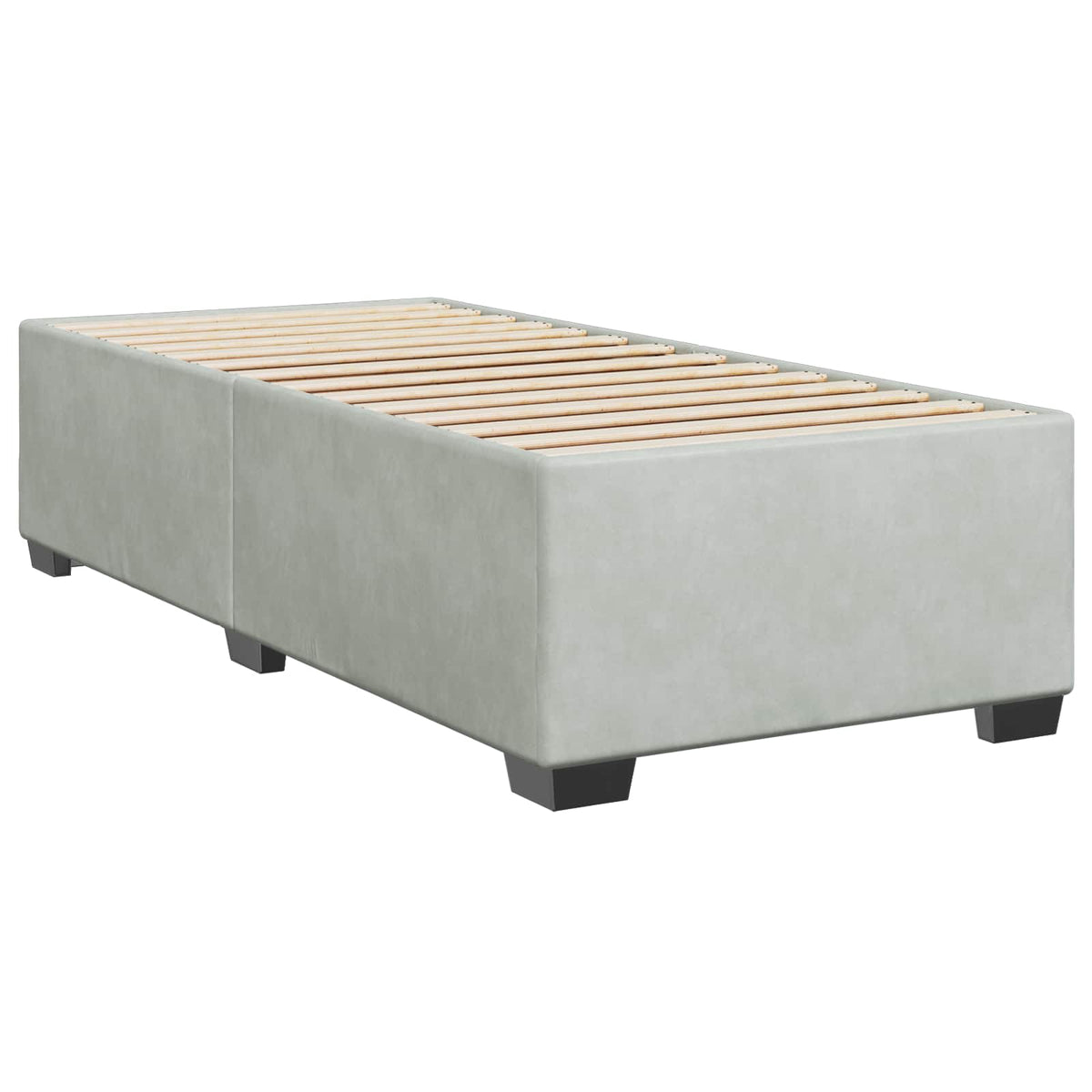 Boxspring ágy matraccal Világosszürke 100 x 200 cm Bársony