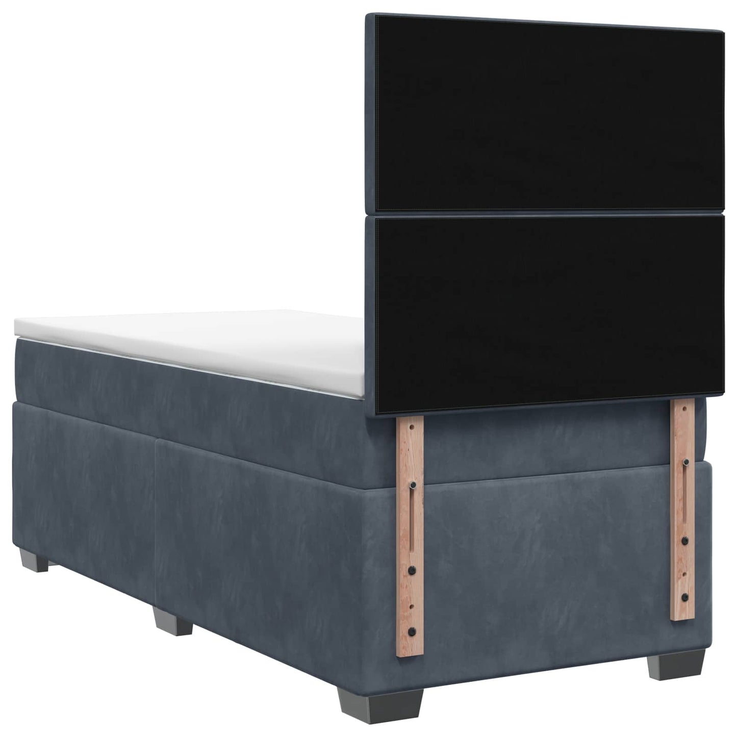 Boxspring ágy matraccal Sötétszürke 100 x 200 cm Bársony
