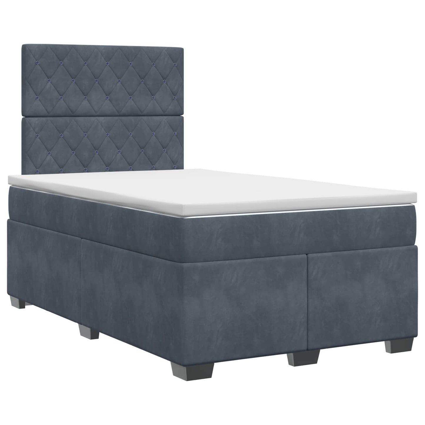 Boxspring ágy matraccal Sötétszürke 120 x 190 cm Bársony