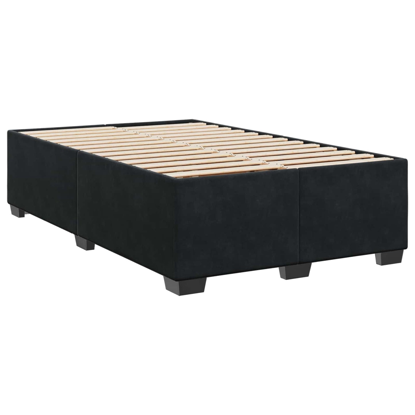 Boxspring ágy matraccal fejtámlával Fekete 120 x 190 cm Bársony