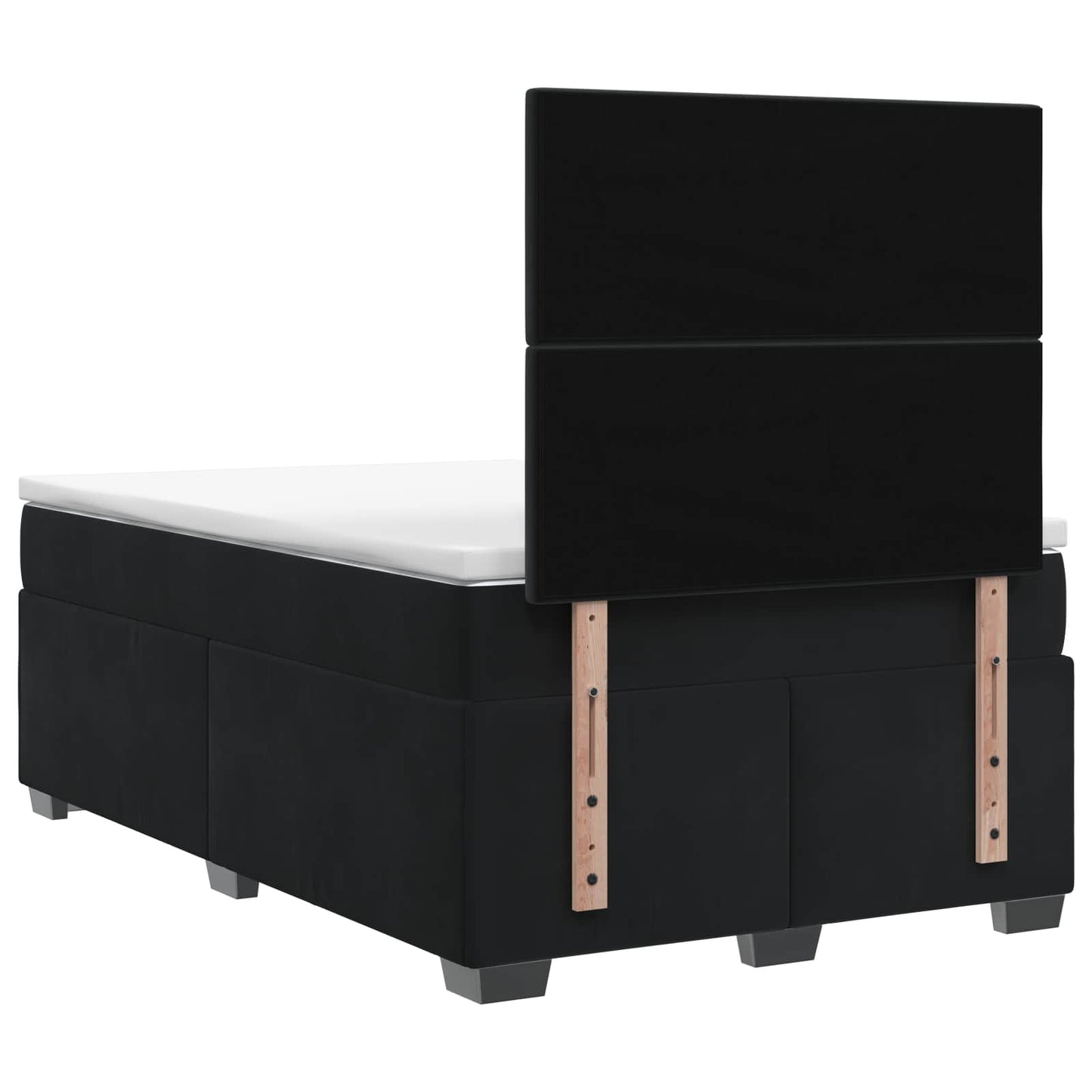 Boxspring ágy matraccal fejtámlával Fekete 120 x 190 cm Bársony