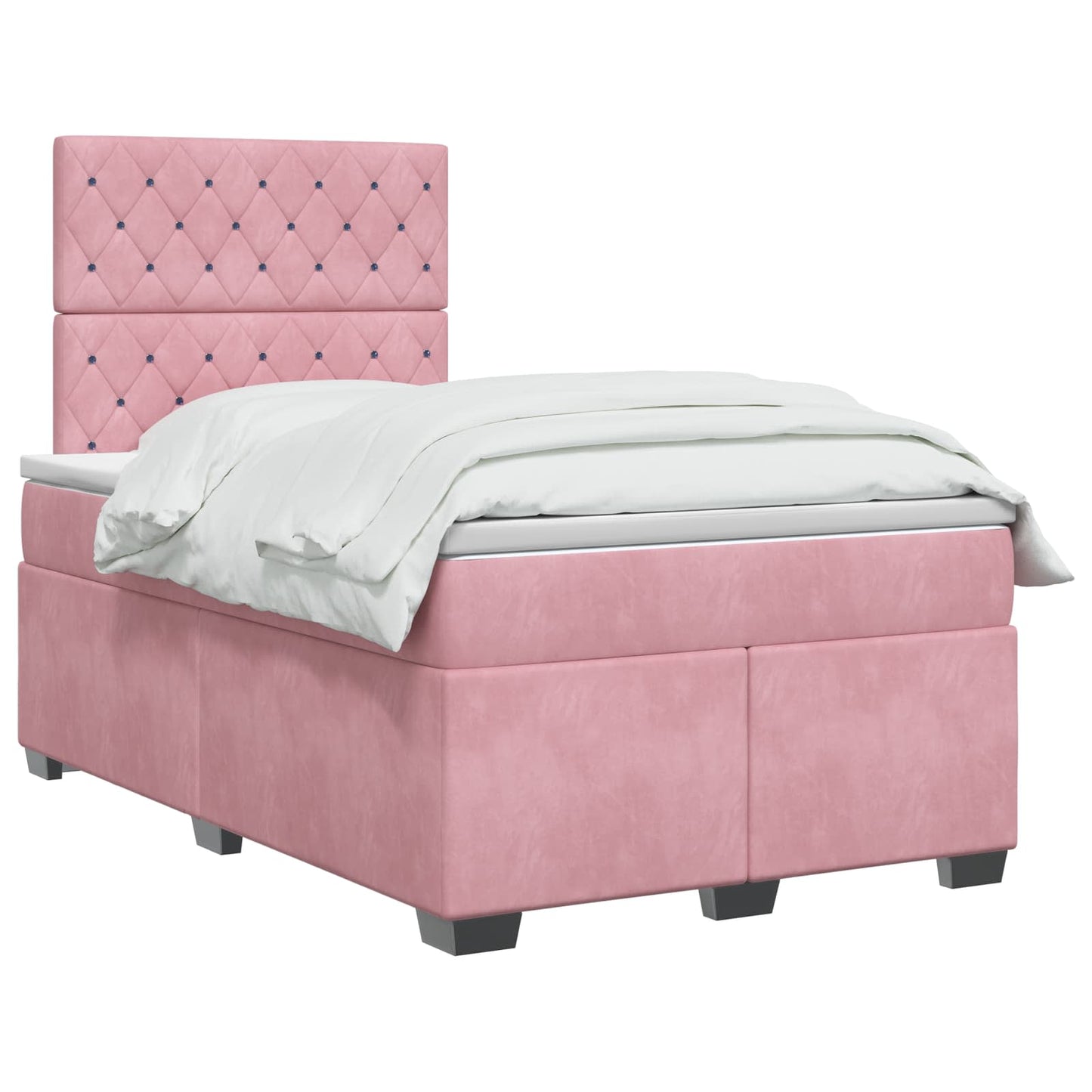 Boxspring ágy matraccal Rózsaszín 120 x 190 cm Bársony