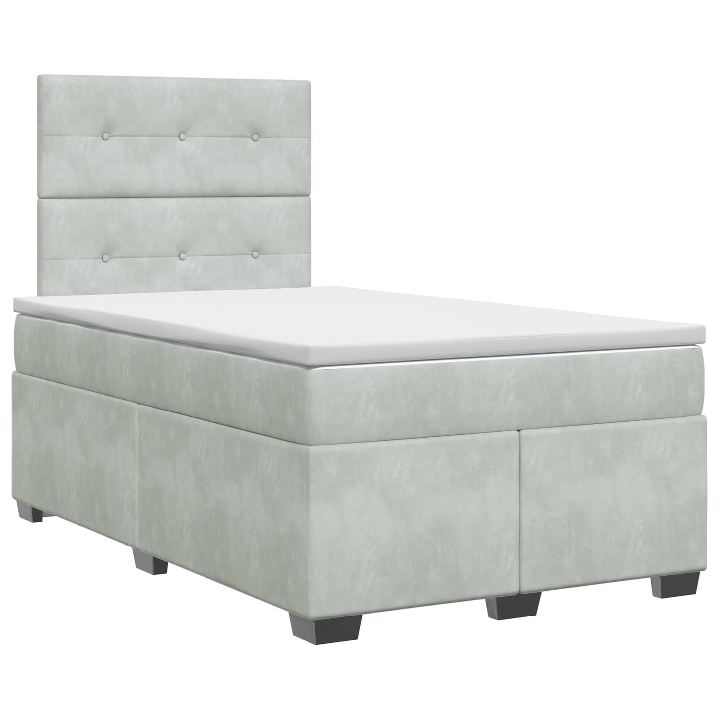 Boxspring ágy matraccal Világosszürke 120 x 190 cm Bársony