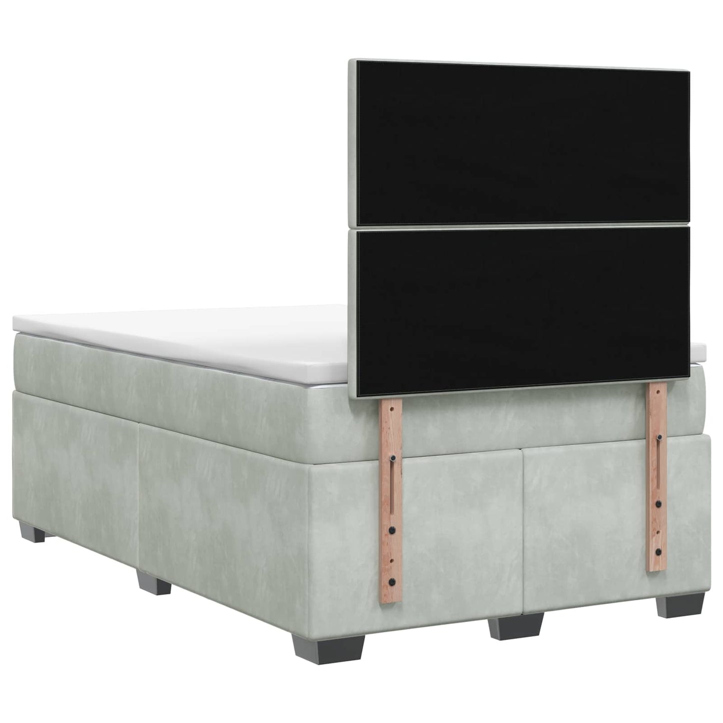 Boxspring ágy matraccal Világosszürke 120 x 190 cm Bársony