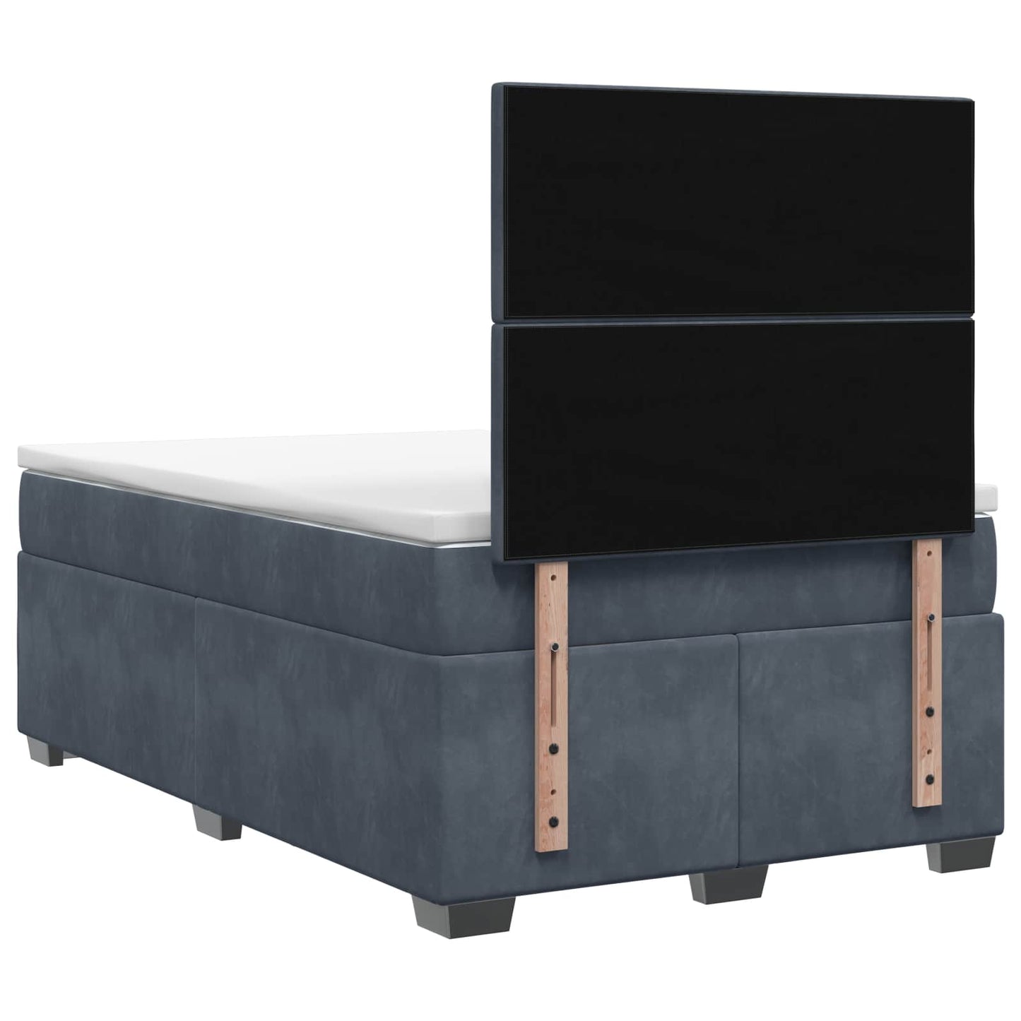 Boxspring ágy matraccal Sötétszürke 120 x 190 cm Bársony
