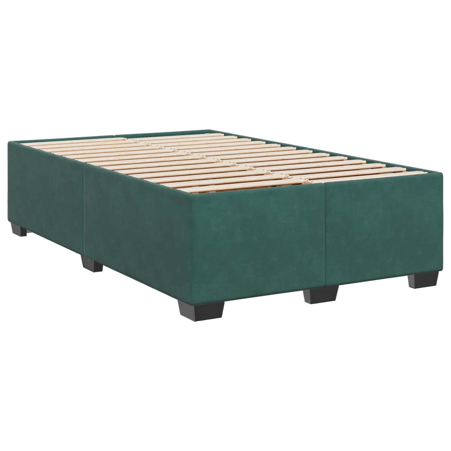 Boxspring ágy matraccal Sötétzöld 120 x 190 cm Bársony