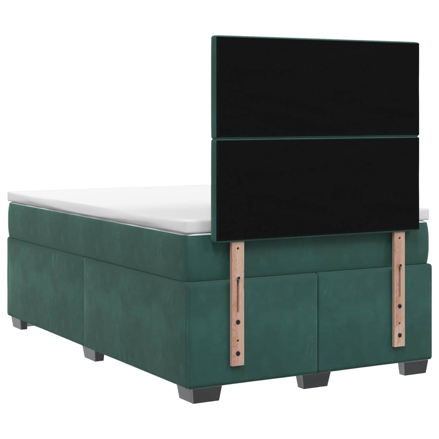 Boxspring ágy matraccal Sötétzöld 120 x 190 cm Bársony