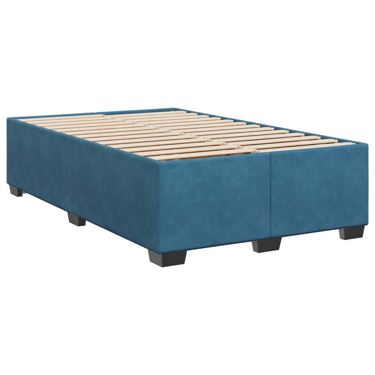 Boxspring ágy matraccal fejtámlával Kék 120 x 190 cm Bársony