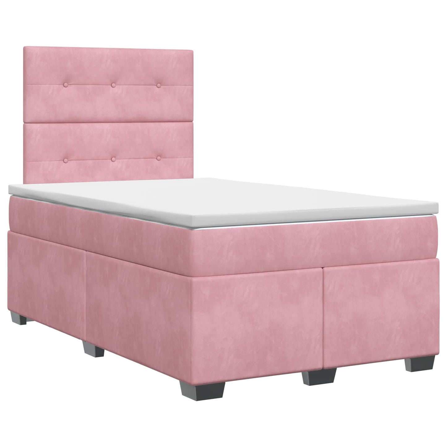 Boxspring ágy matraccal Rózsaszín 120 x 190 cm Bársony