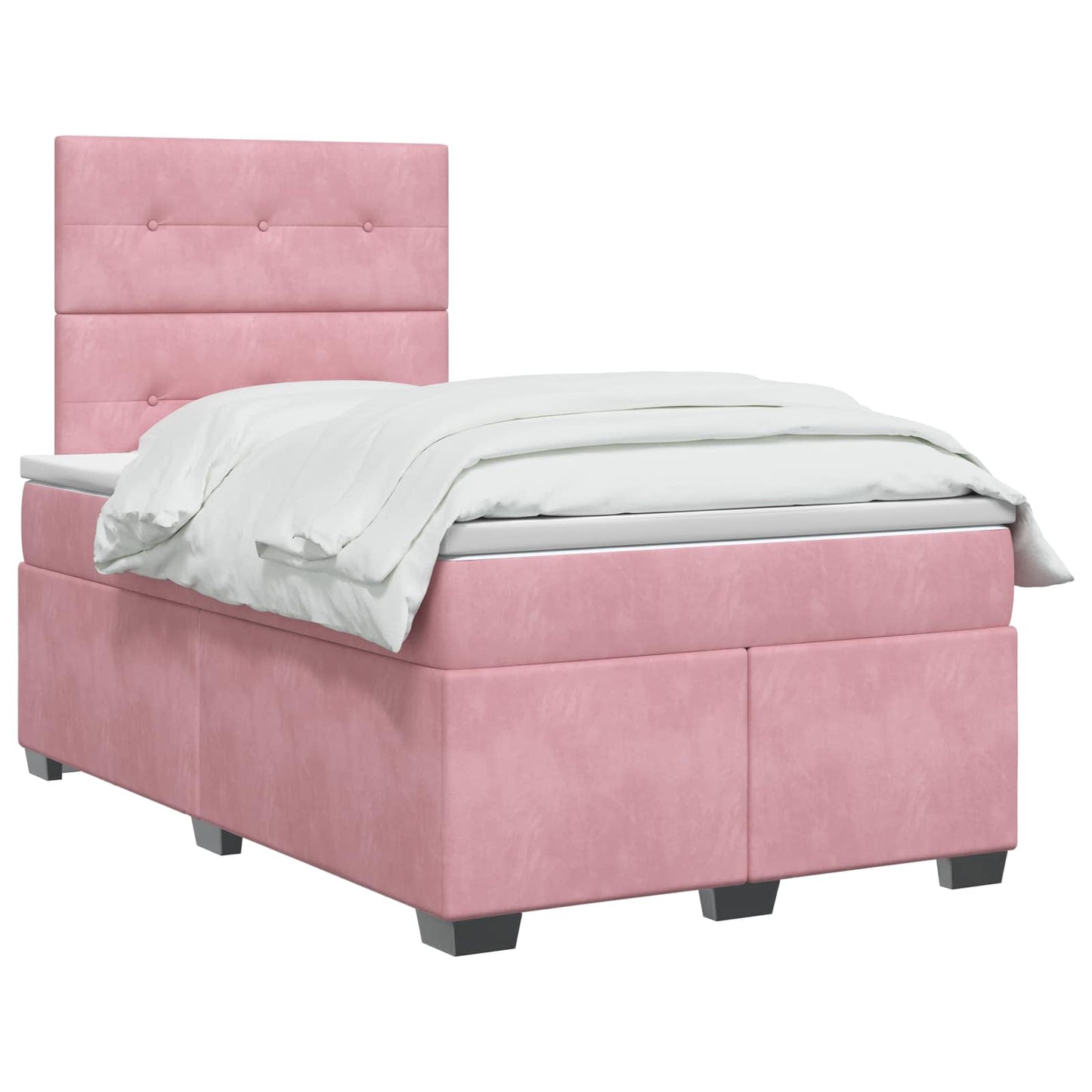 Boxspring ágy matraccal Rózsaszín 120 x 190 cm Bársony